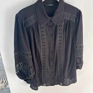 Women's Black Button Down Shirt
